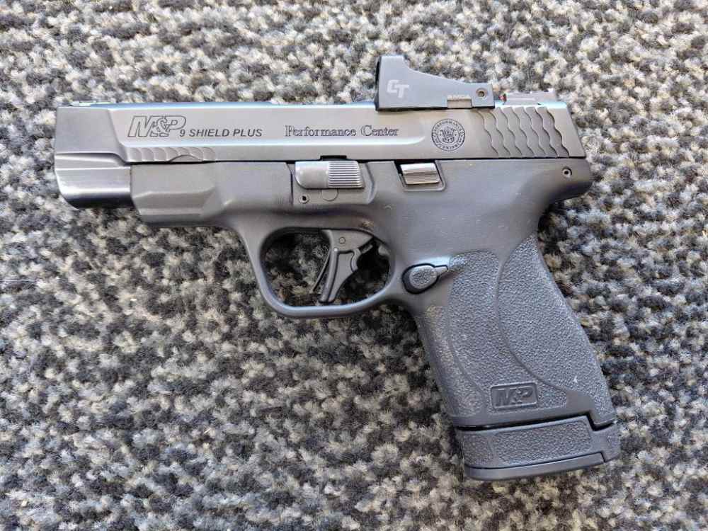 SMITH & WESSON PISTOL M&P9 SHIELD CRIMSON TRACE RED DOT IN BOX W MANUAL-img-0