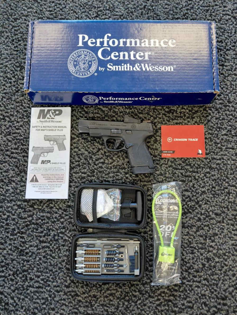 SMITH & WESSON PISTOL M&P9 SHIELD CRIMSON TRACE RED DOT IN BOX W MANUAL-img-1