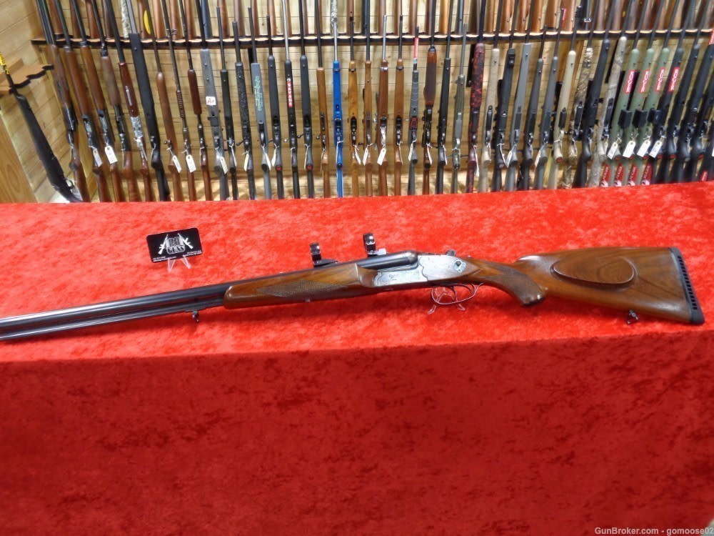 Simson Merkel Drilling 6.5 12 Gauge Double Scope Rings German Rifle I TRADE-img-0