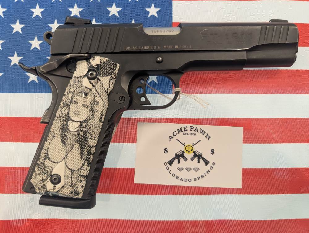 G-107905-1 TAURUS PT 1911 W/2 MAGAZINES CUSTOM LOWRIDER GRIPS CHICA/CHOLA-img-1