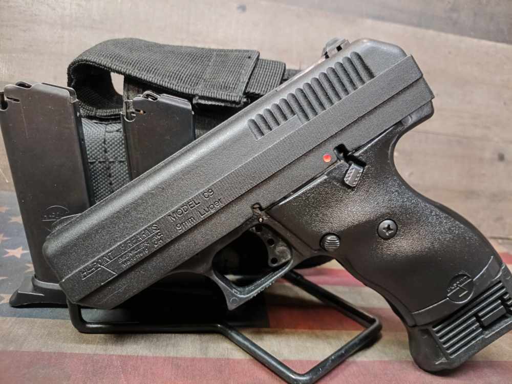 LOOK! EXCEL. COND. HI POINT C9 9mm 3.5"Brl w/3Mags&Holster 10+1 PENNY NR!-img-0