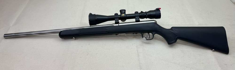 Savage Arms Mark II FV-SR .22LR Stainless/Composite w/3-9X Scope NEAR NEW! -img-0