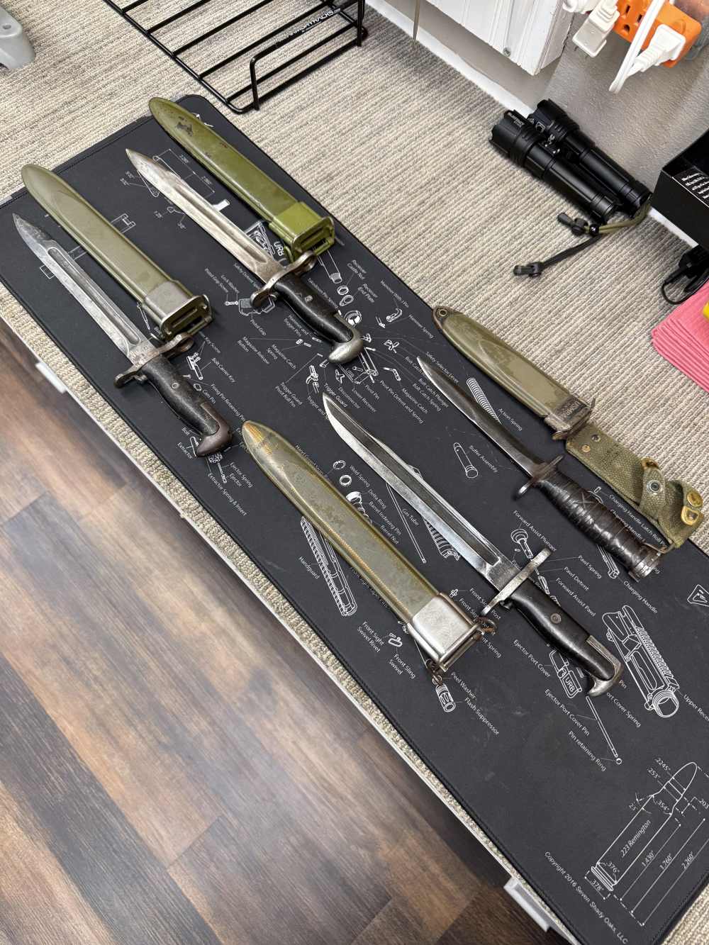 All 4 Bayonets GO, M1 Garand UFH 30 Carbine Fans of Springfield Inland -img-1