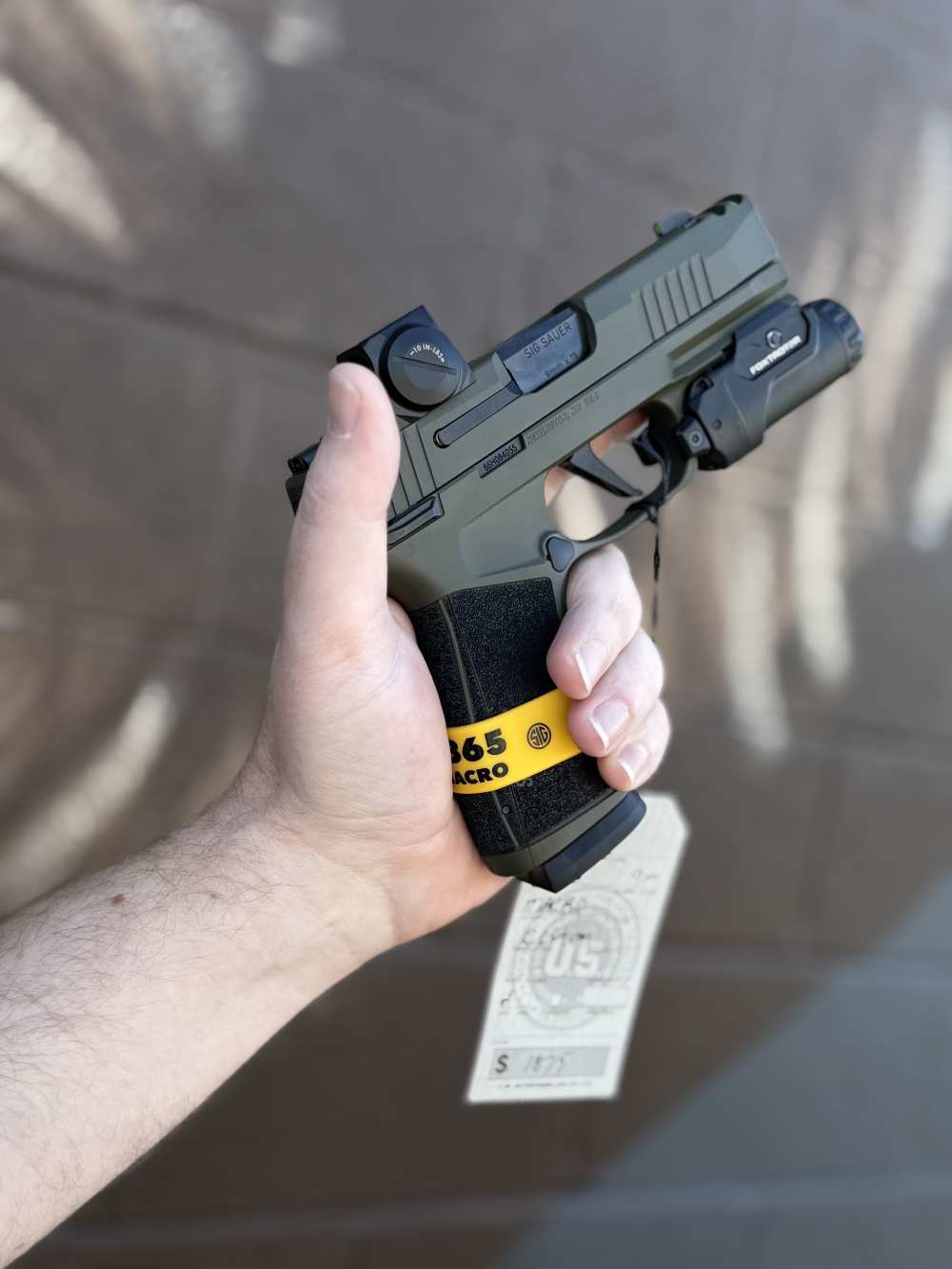 CA Legal Sig Sauer P365 X-Macro Comp OD Green + Sight custom -img-13