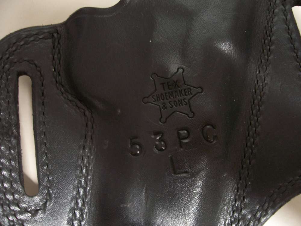 Vintage Tex Shoemaker Black Leather Formed LH Holster For Browning Hi Power-img-1