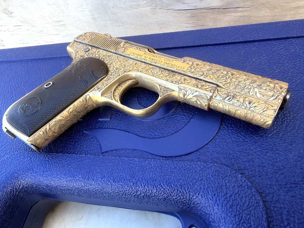 Colt 1903 MFG 1911 Fully Engraved 24k Gold -img-10