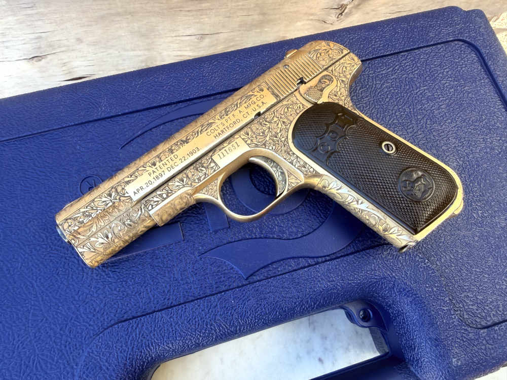 Colt 1903 MFG 1911 Fully Engraved 24k Gold -img-4