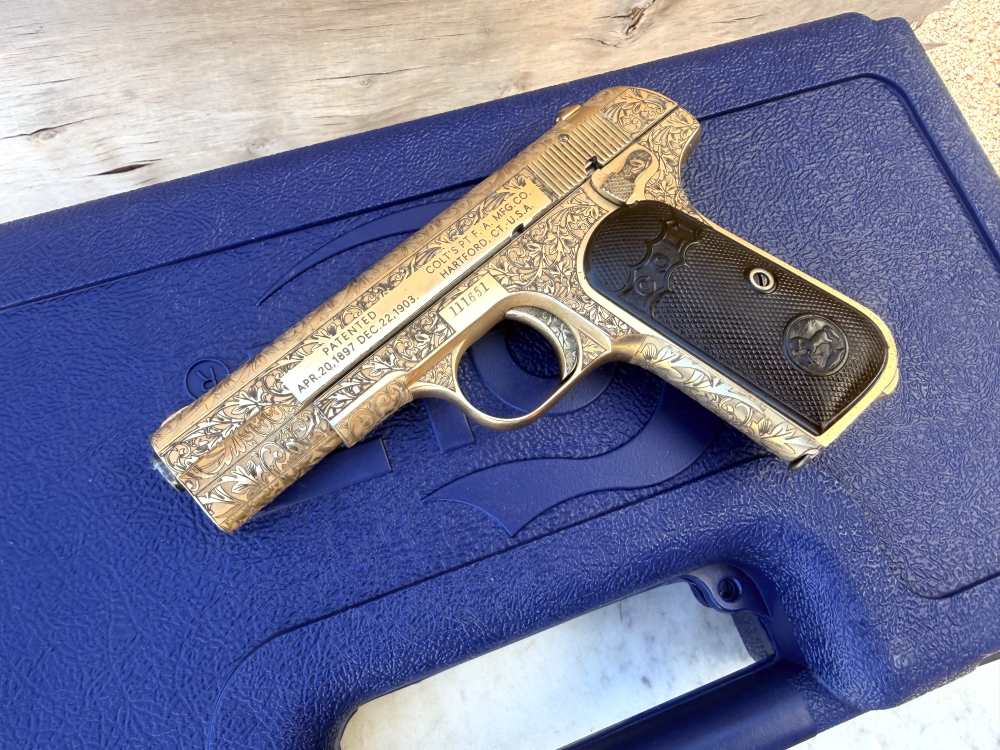 Colt 1903 MFG 1911 Fully Engraved 24k Gold -img-2