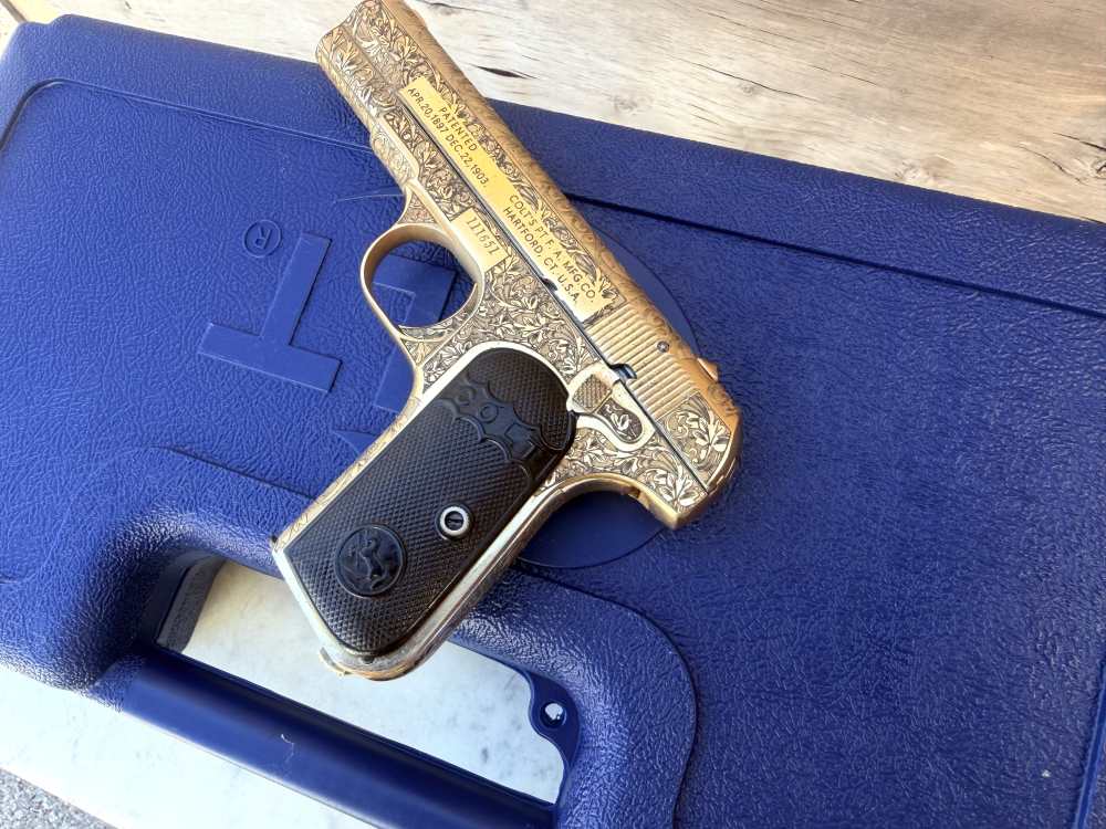 Colt 1903 MFG 1911 Fully Engraved 24k Gold -img-6