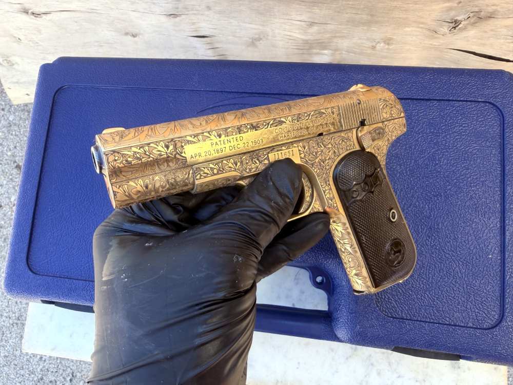 Colt 1903 MFG 1911 Fully Engraved 24k Gold -img-26