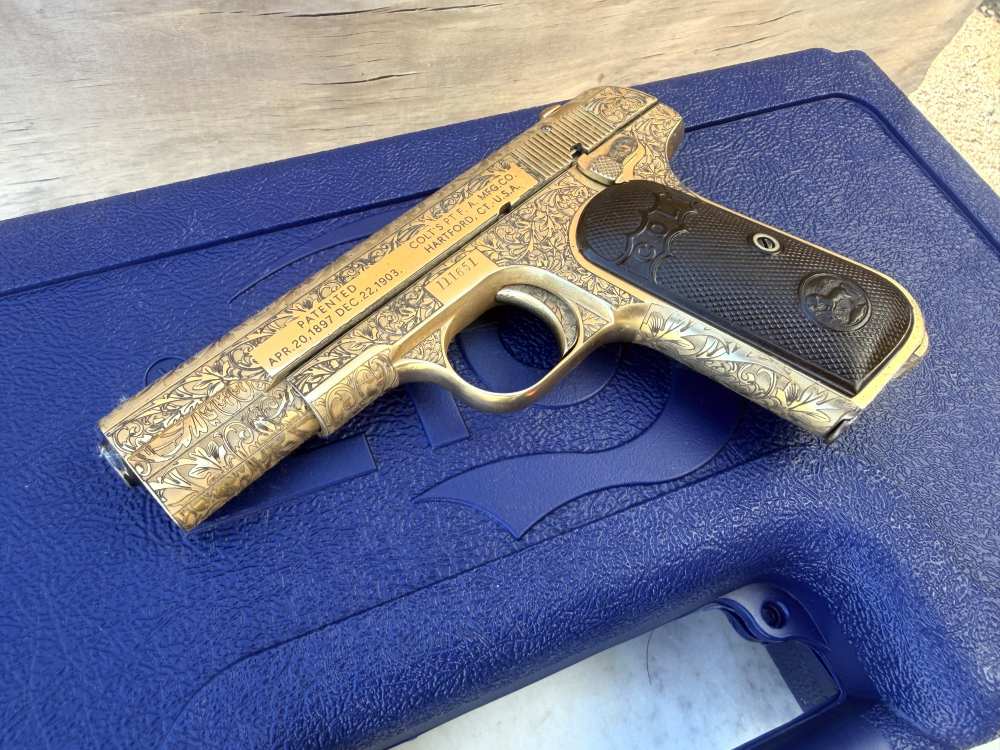 Colt 1903 MFG 1911 Fully Engraved 24k Gold -img-3