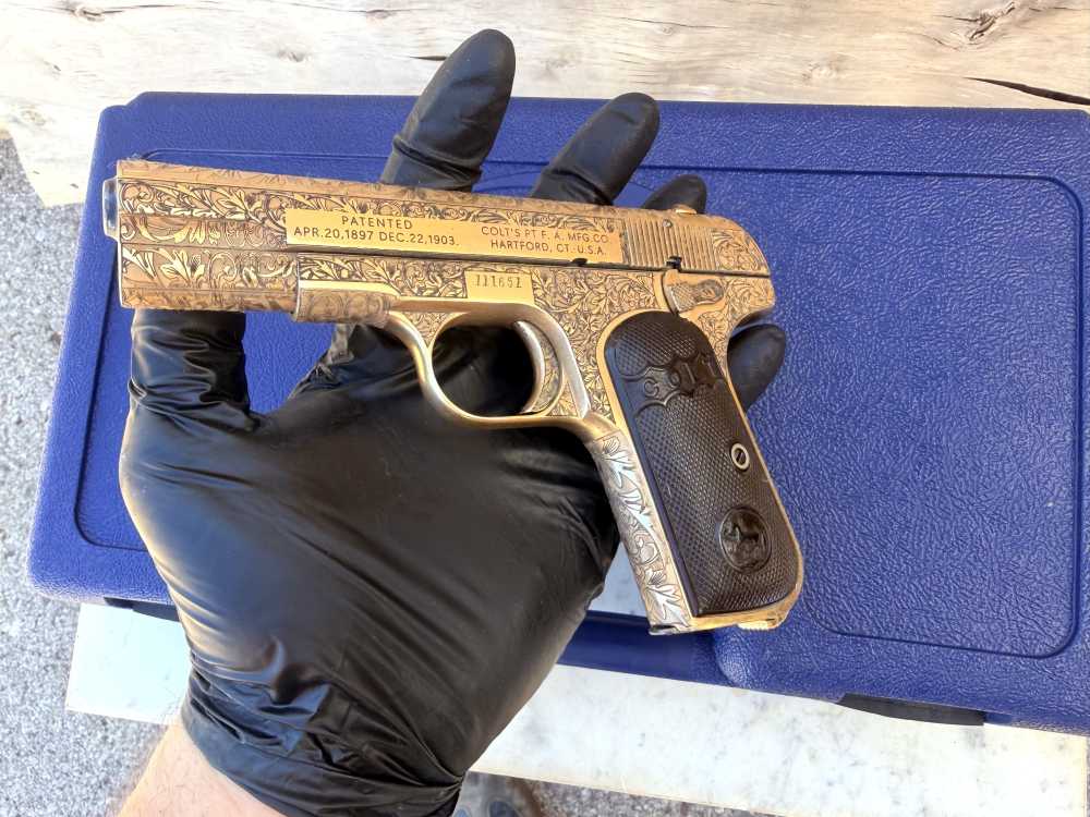 Colt 1903 MFG 1911 Fully Engraved 24k Gold -img-25