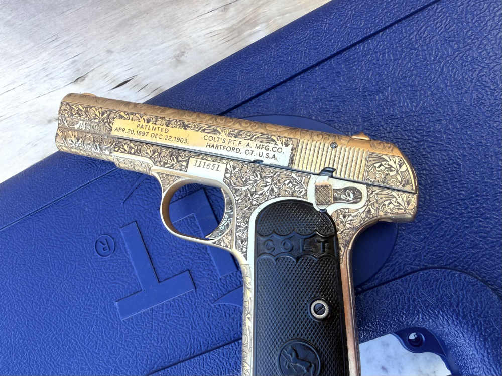 Colt 1903 MFG 1911 Fully Engraved 24k Gold -img-7