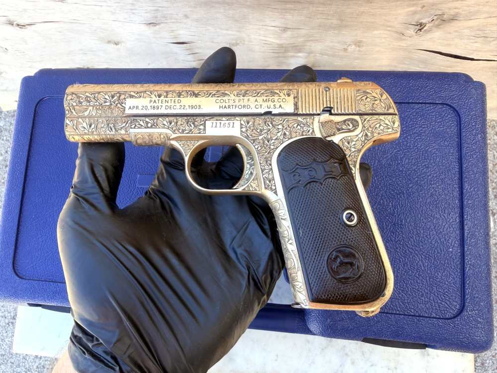 Colt 1903 MFG 1911 Fully Engraved 24k Gold -img-22