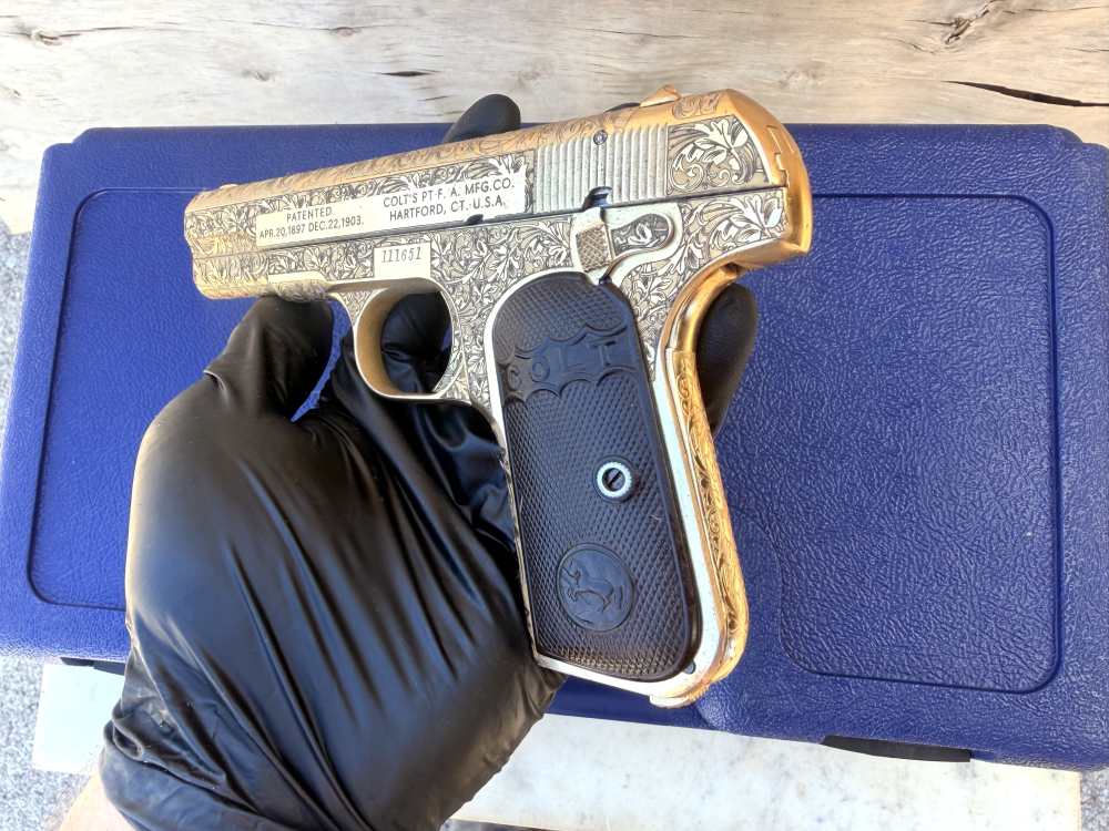 Colt 1903 MFG 1911 Fully Engraved 24k Gold -img-23