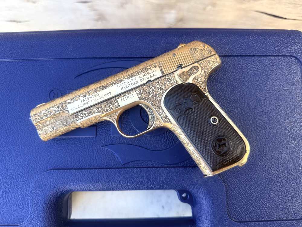Colt 1903 MFG 1911 Fully Engraved 24k Gold -img-0
