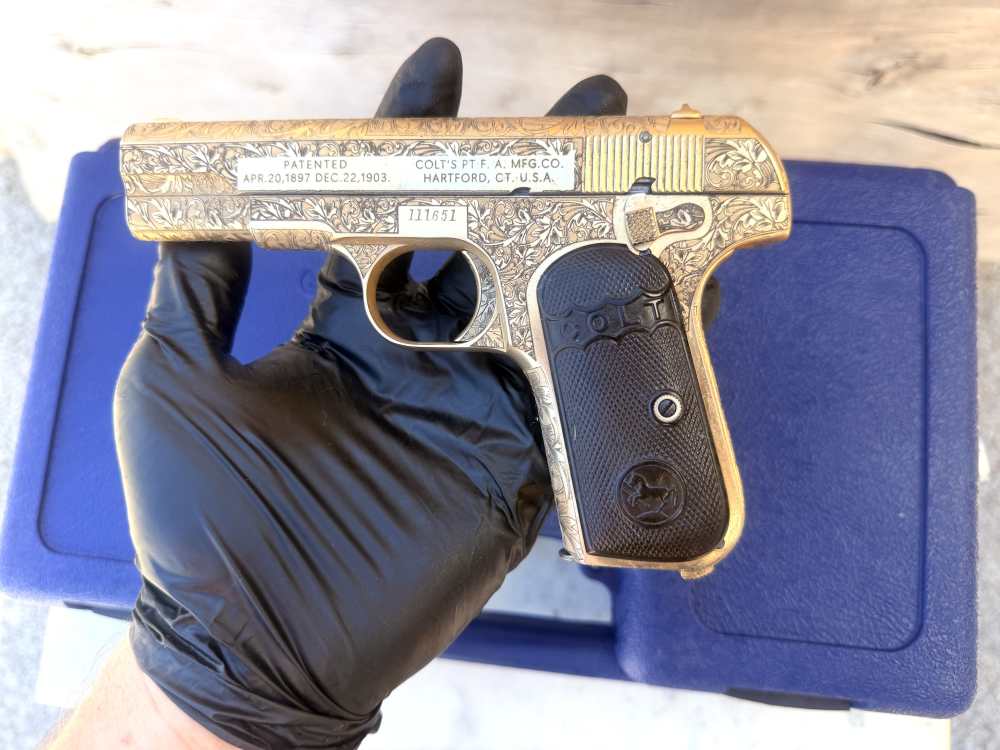 Colt 1903 MFG 1911 Fully Engraved 24k Gold -img-21