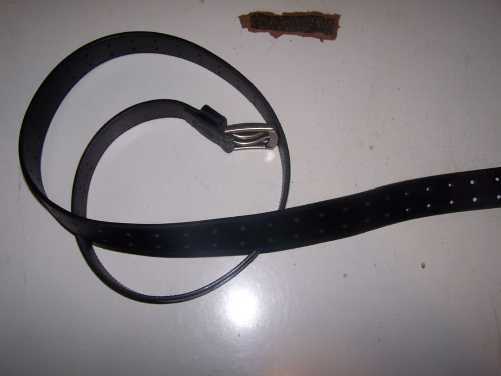 Leather Belt 60-62 Black Leather (New)-img-0