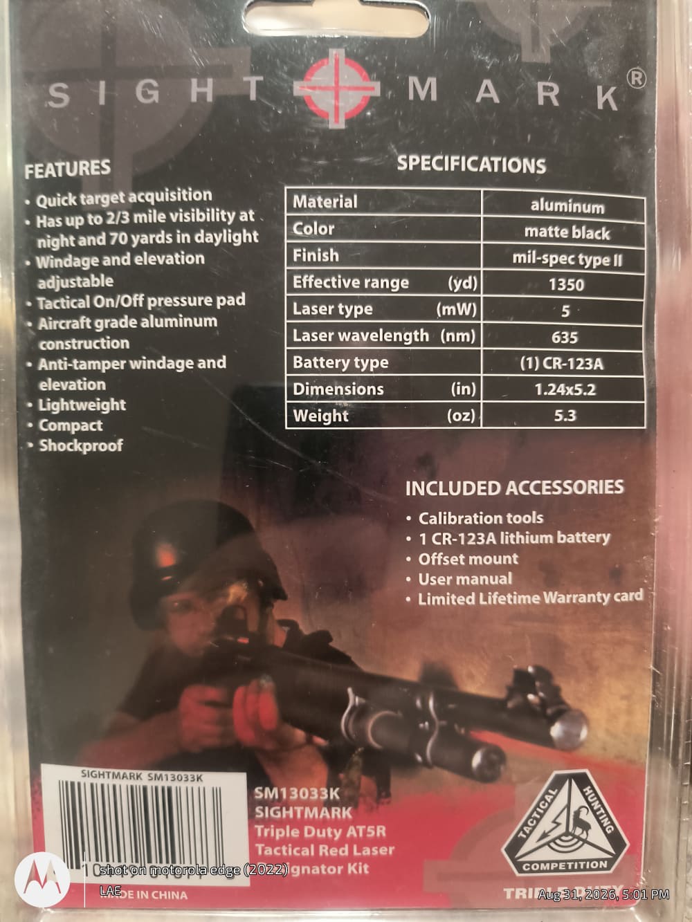 Sight Mark Triple Duty AT5R Tactical Red Laser Designator Kit NEW-img-1