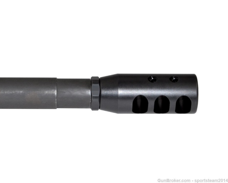 AR-10 LR .308/7.62 NATO - 5/8x24 BIRD CAGE Muzzle Brake, Black Steel-img-3