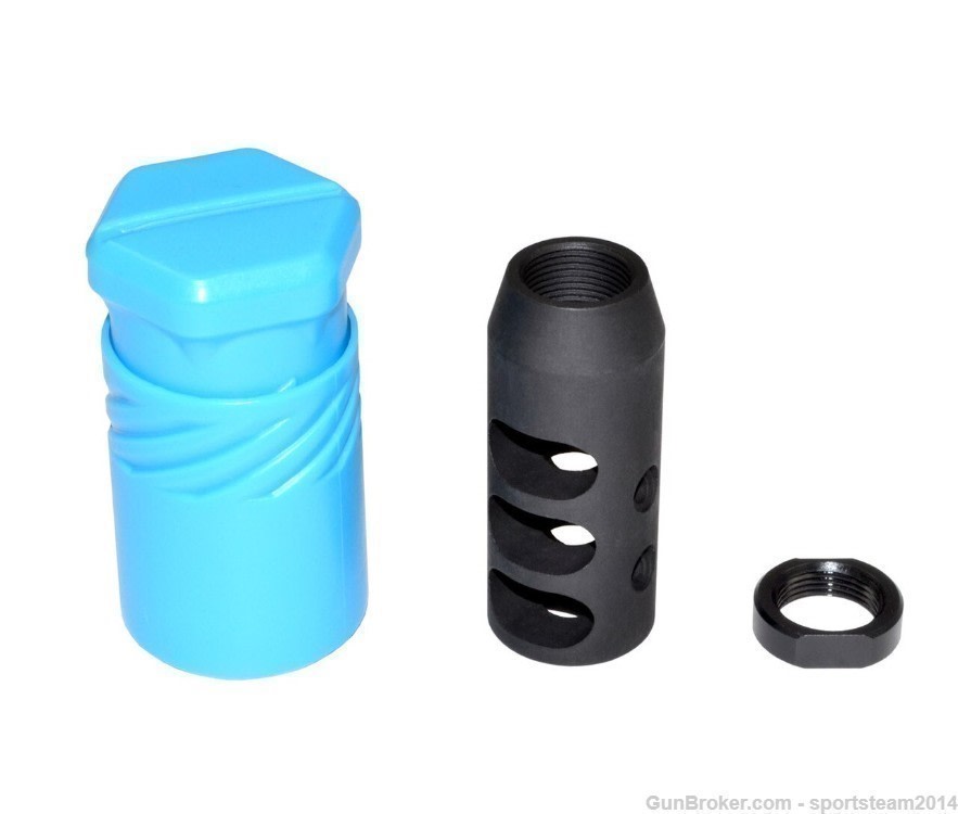 AR-10 LR .308/7.62 NATO - 5/8x24 BIRD CAGE Muzzle Brake, Black Steel-img-6