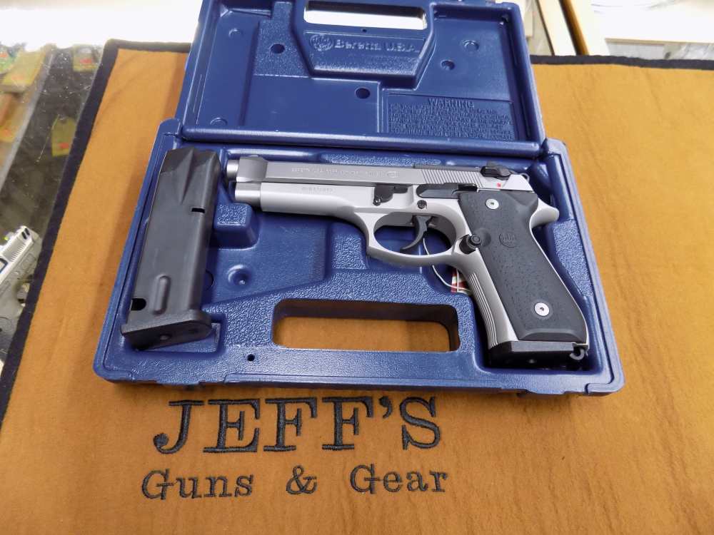 Beretta 92FS Inox 9mm Double Single Action 9mm Pistol 5" BBL, Case 2-Mags-img-0