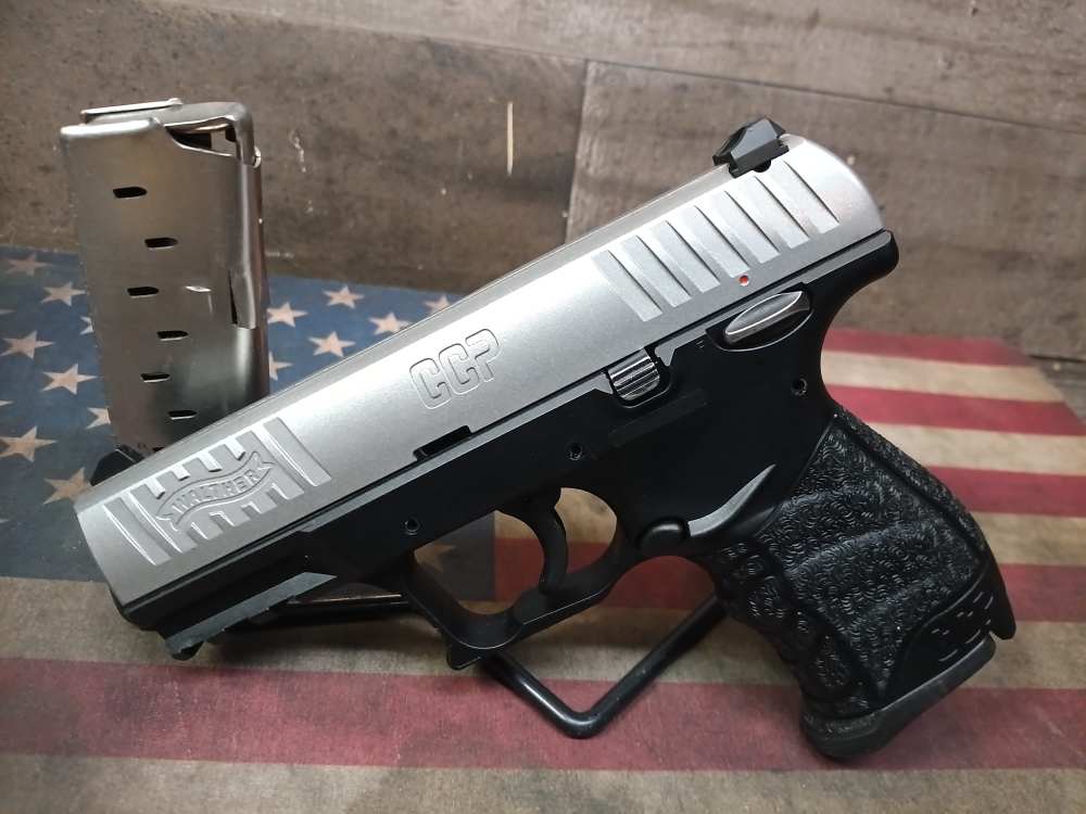 LOOK! GREAT COND. WALTHER CCP 9mm STAINLESS w/2 Mags 3.5"Brl Mfg2015 PENNY-img-0