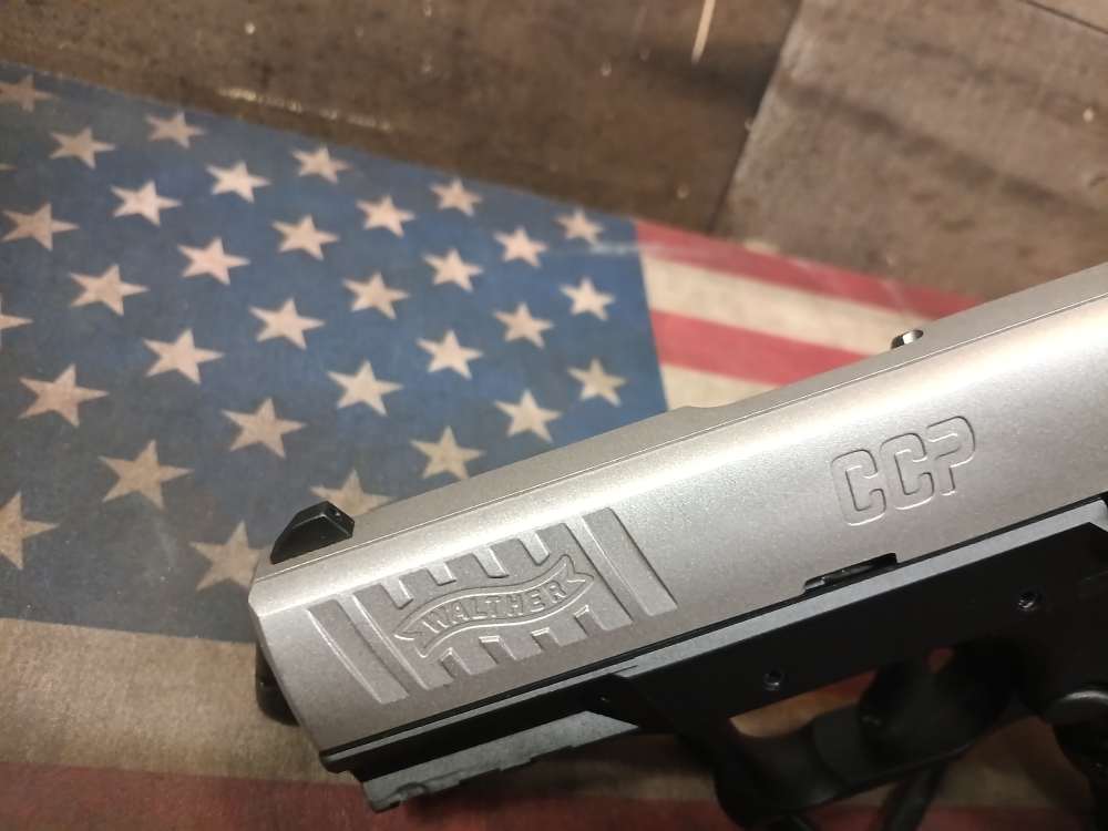 LOOK! GREAT COND. WALTHER CCP 9mm STAINLESS w/2 Mags 3.5"Brl Mfg2015 PENNY-img-24