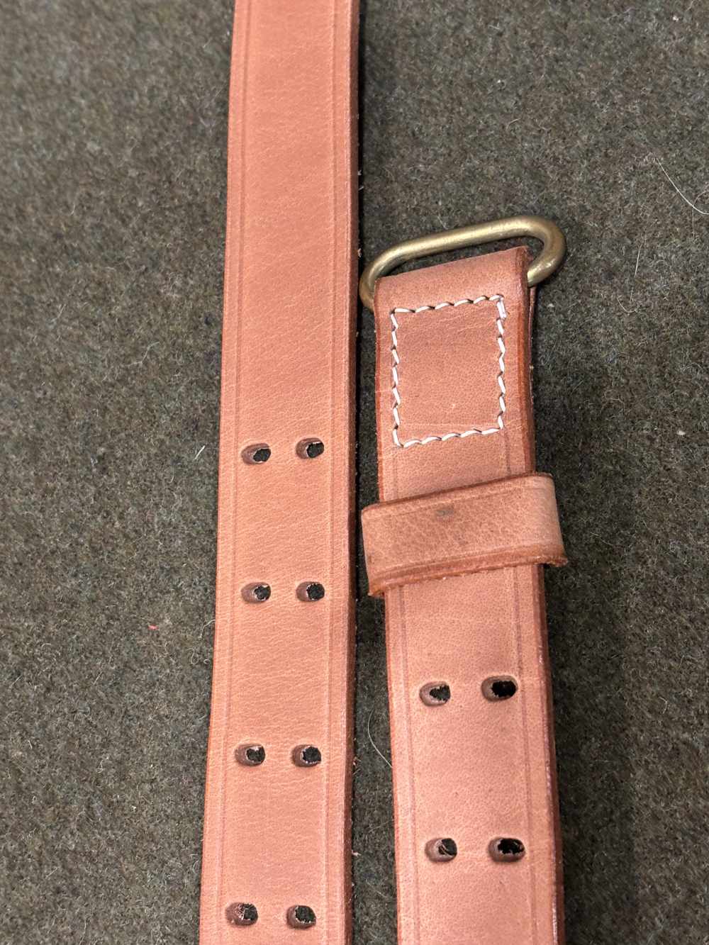 Vintage Commercial Made M1907 Leather Sling - Brass Hooks - Copper Rivets -img-8