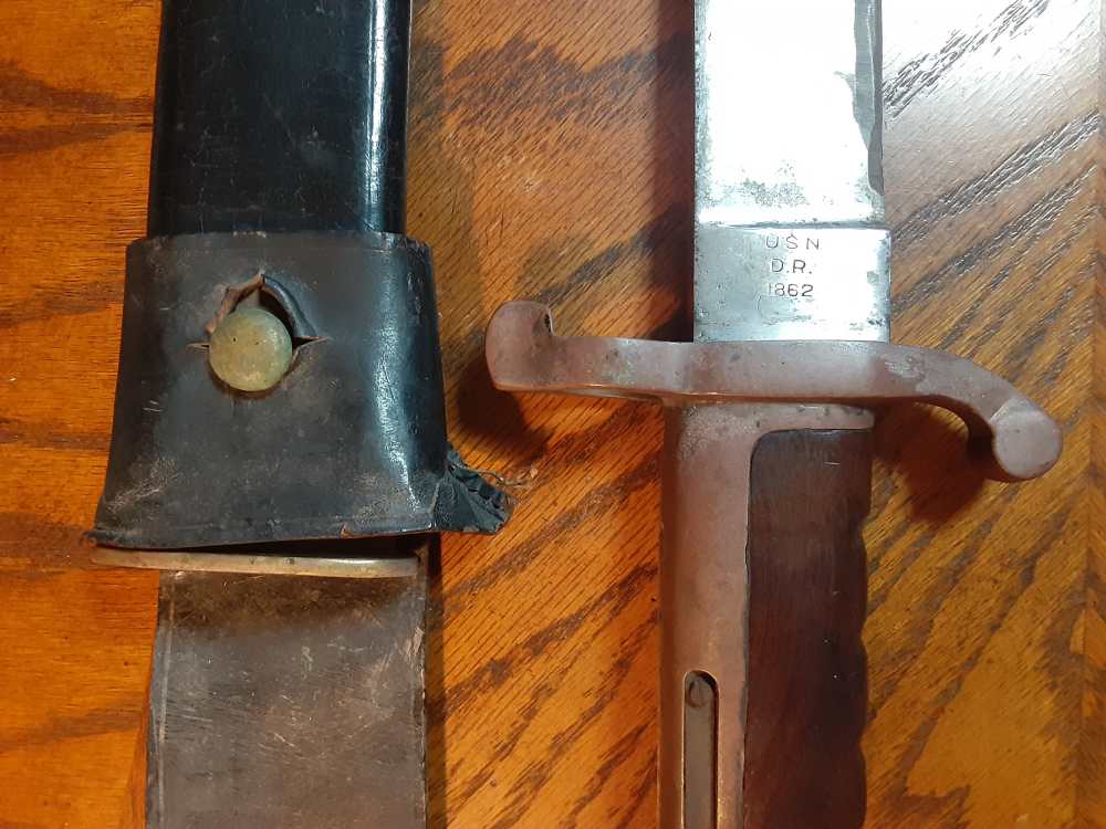 Dahlgren USN Civil War Bayonet With Scabbard and Frog 1862-img-5