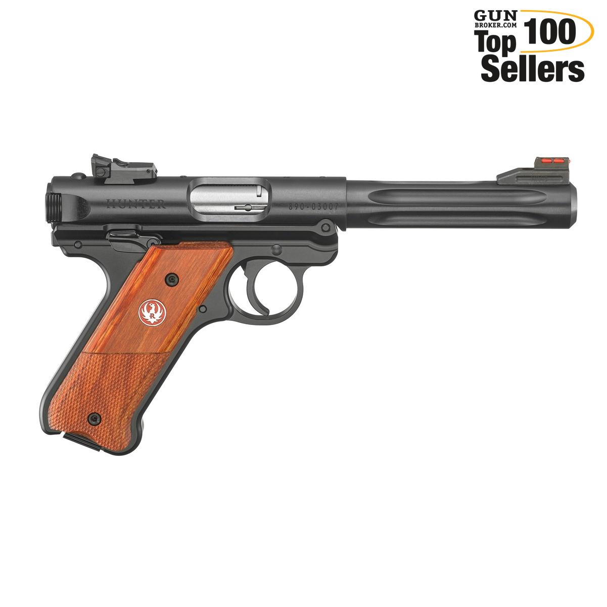 RUGER Mark IV 22LR 5.5in 10rd Checkered Laminate Single-Action Pistol 40177-img-0