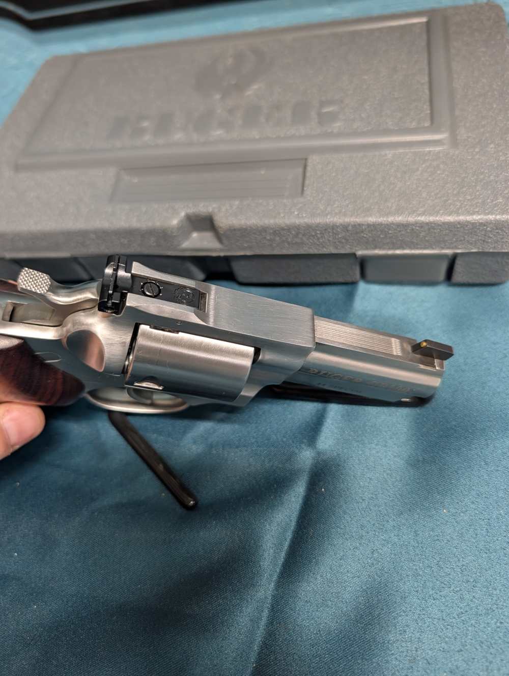 Ruger GP100 01767 44 Special SA/DA Stainless 3" revolver wood grips! Box-img-10