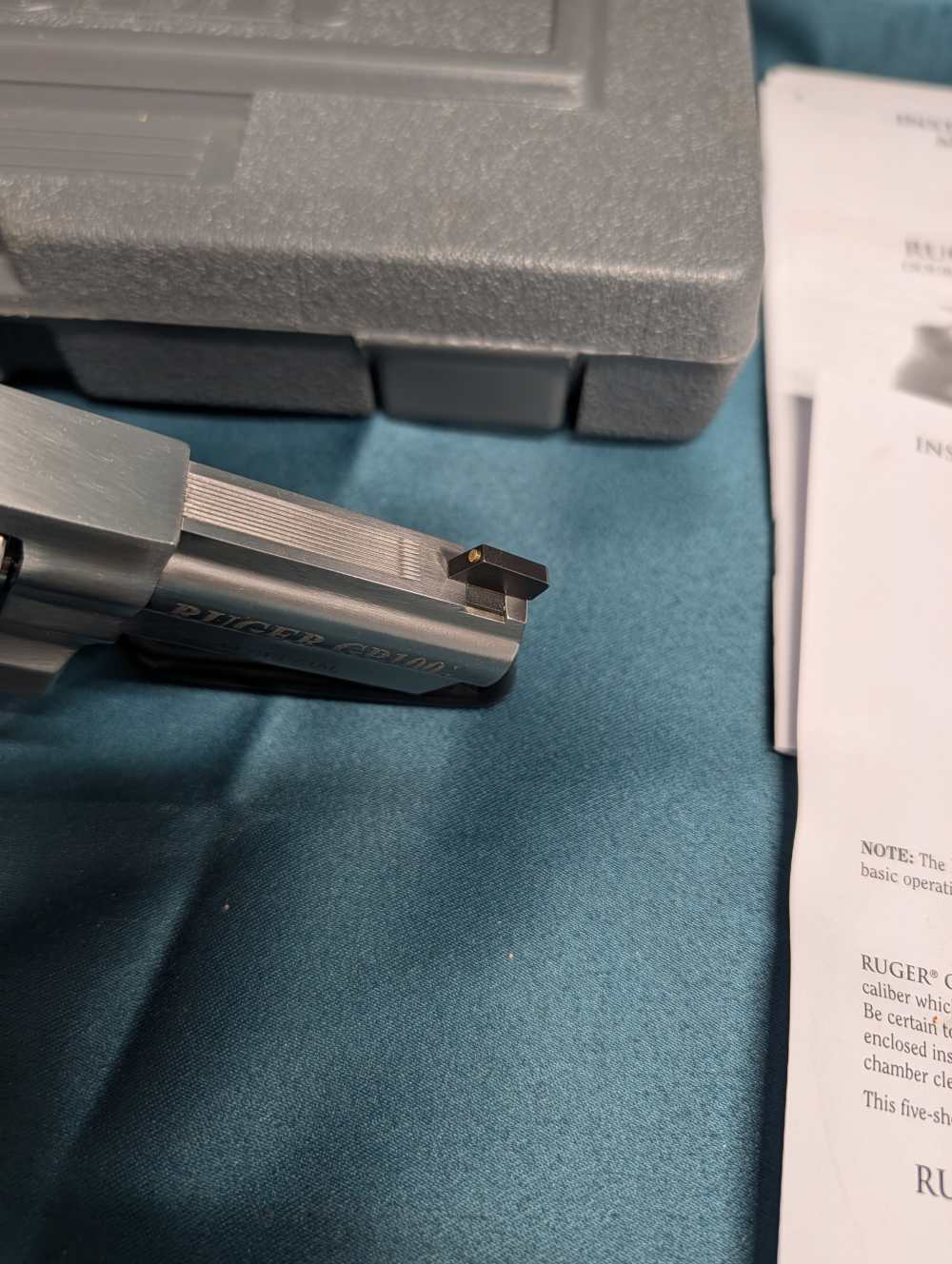 Ruger GP100 01767 44 Special SA/DA Stainless 3" revolver wood grips! Box-img-11