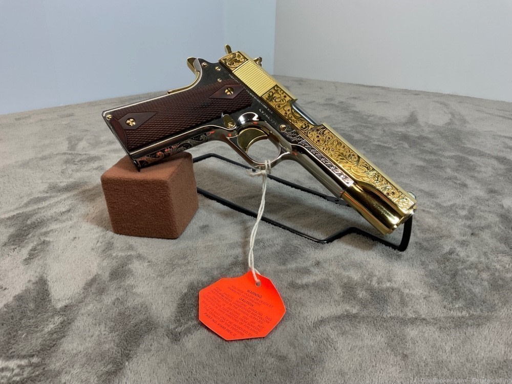 Colt 1911 Government, Series 80, .45ACP, 24K Gold and Chrome-img-0