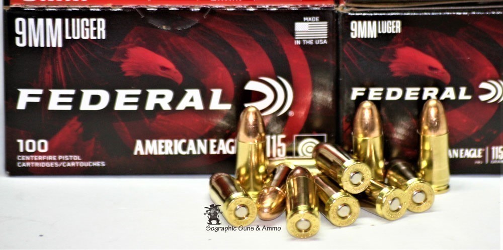 9MM FEDERAL American Eagle 9 MM FMJ 115 Grain 100 ROUND PACK-img-2