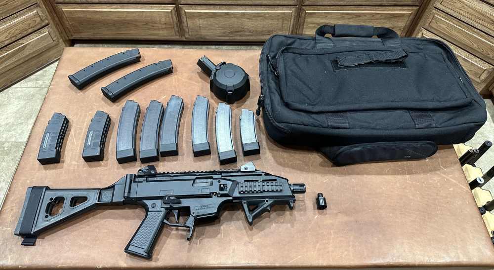 CZ Scorpion EVO 3 S1 9mm  Suppressor Adapter + 10 MAGS + Drum  (NO RESERVE)-img-0