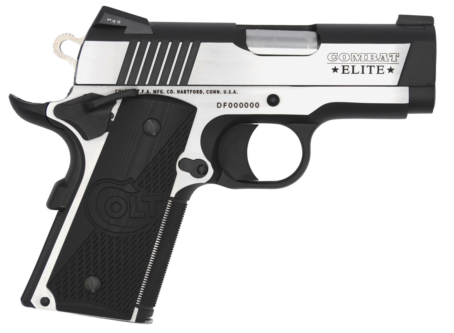 Colt Mfg Combat Elite Commander 9mm Luger Pistol 3 Two-Tone Black Scalloped-img-0