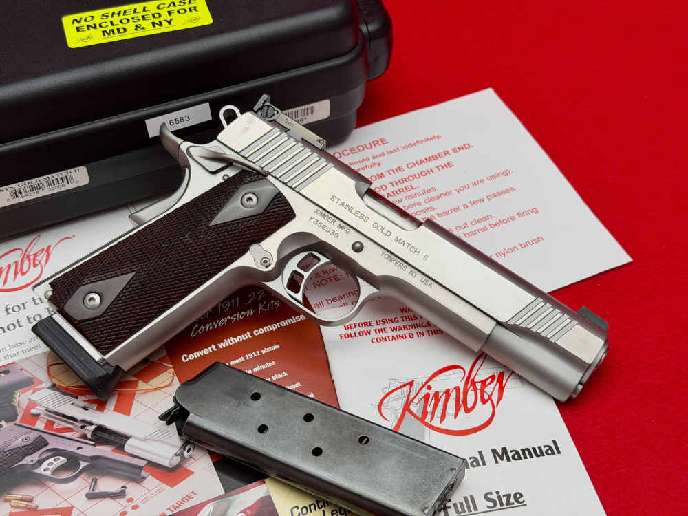 Kimber Stainless Gold Match II 45 ACP 1911 5" in Original Box!-img-4