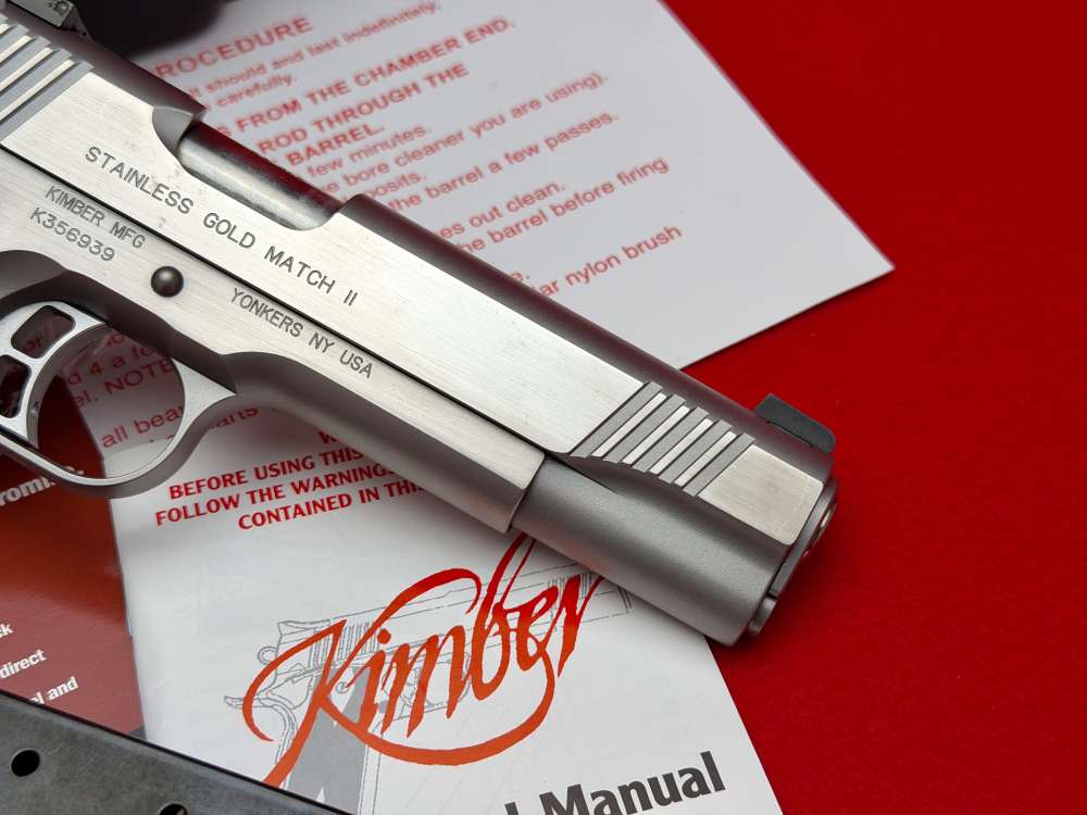Kimber Stainless Gold Match II 45 ACP 1911 5" in Original Box!-img-5