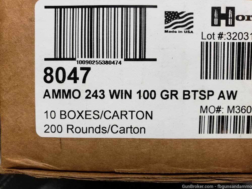 200 ROUNDS HORNADY .243 100 GR INTERLOCK AW BTSP AMERICAN WHITETAIL 243 SP-img-2