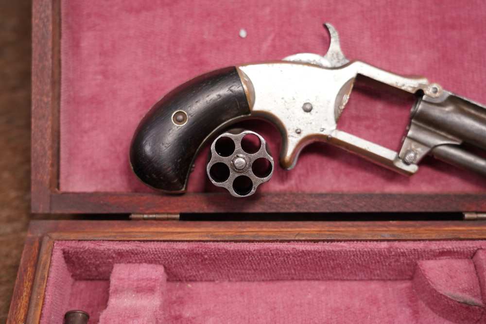 J.M. Marlin XXX Standard 1872 .30 RF Long SA Revolver Antique Cased Pair-img-41