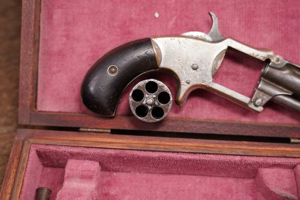 J.M. Marlin XXX Standard 1872 .30 RF Long SA Revolver Antique Cased Pair-img-40