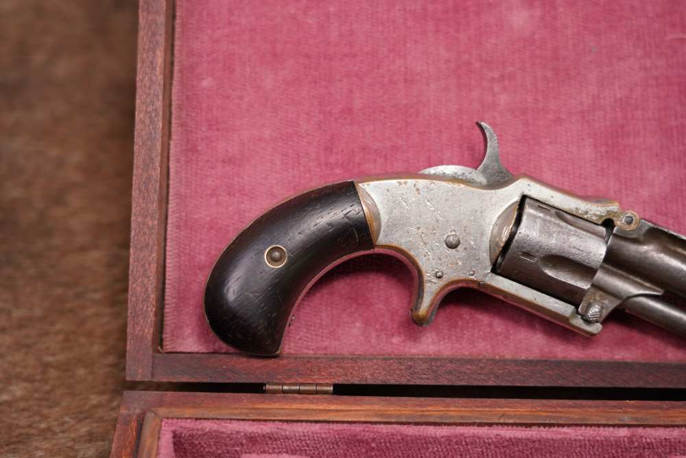 J.M. Marlin XXX Standard 1872 .30 RF Long SA Revolver Antique Cased Pair-img-33