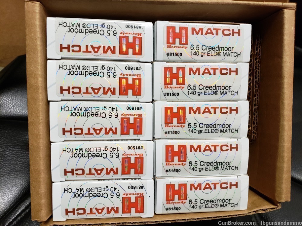 IN STOCK! NEW 200 ROUNDS HORNADY 6.5 CREEDMOOR 140 GR ELD MATCH ELDM 140GR-img-0