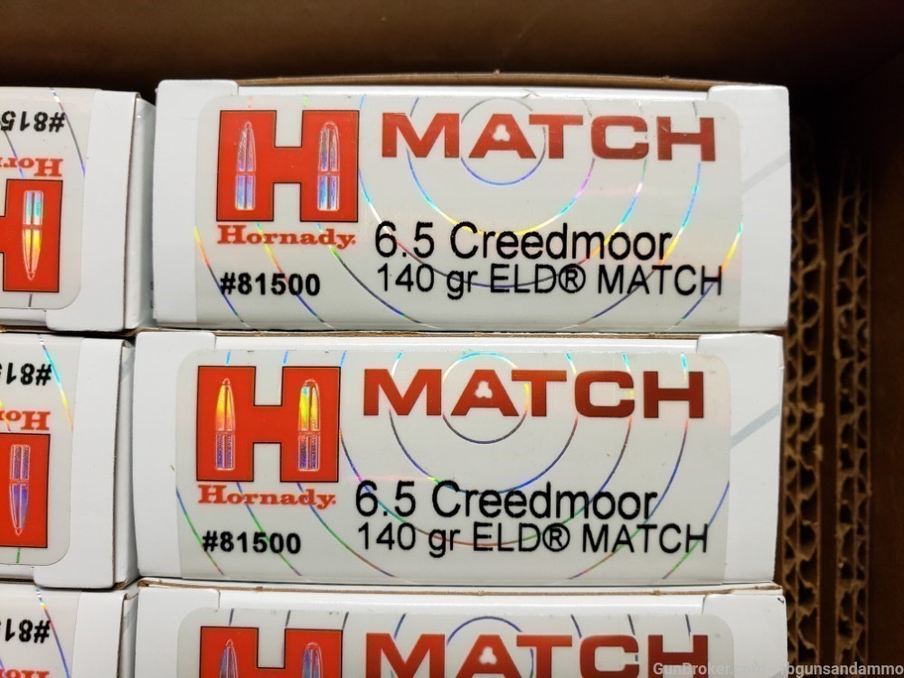 IN STOCK! NEW 200 ROUNDS HORNADY 6.5 CREEDMOOR 140 GR ELD MATCH ELDM 140GR-img-3