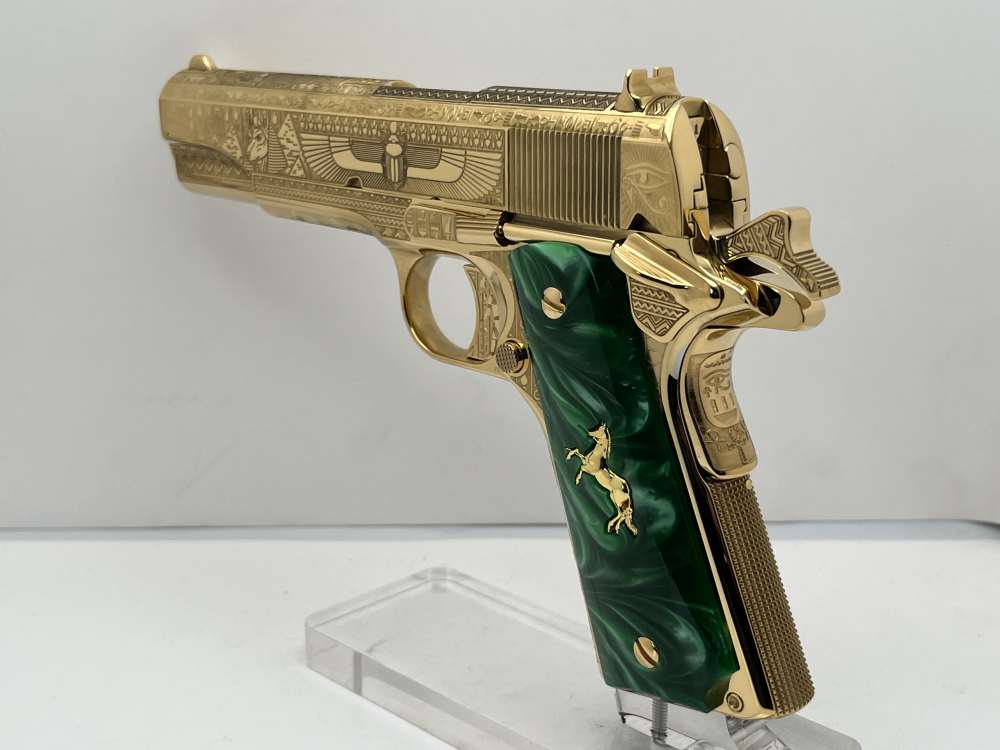 WOW FACTOR NIB 24k gold Colt super 38 Anubis themed -img-8