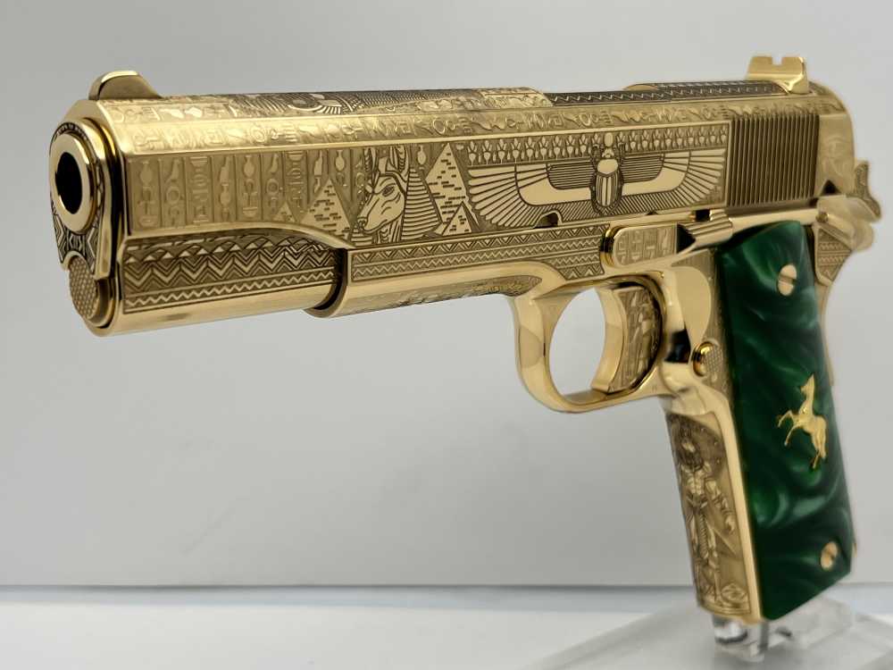 WOW FACTOR NIB 24k gold Colt super 38 Anubis themed -img-0