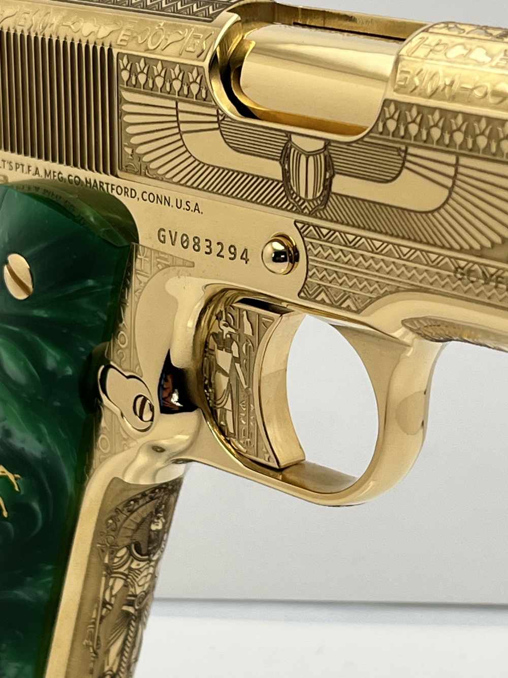 WOW FACTOR NIB 24k gold Colt super 38 Anubis themed -img-27