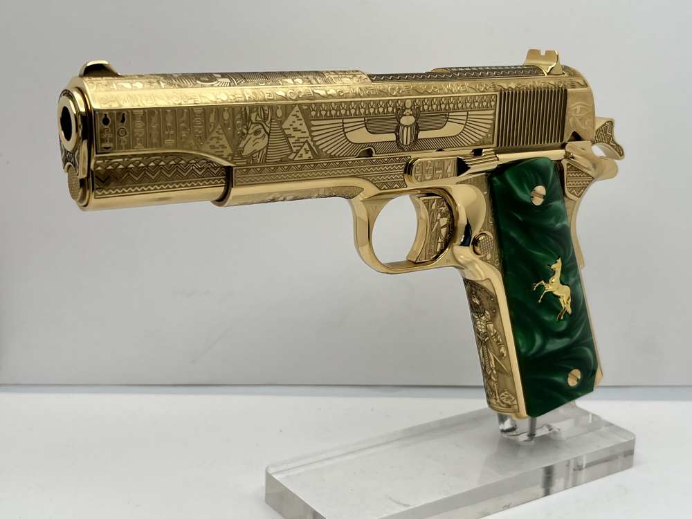 WOW FACTOR NIB 24k gold Colt super 38 Anubis themed -img-7