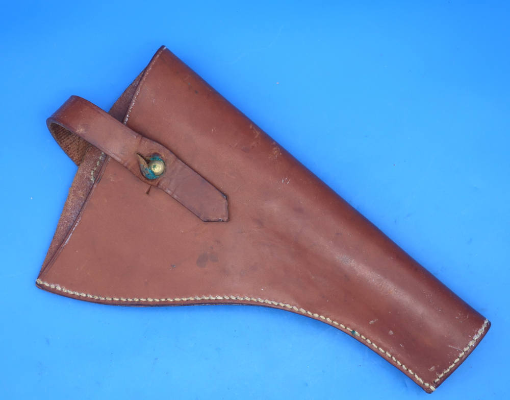 WW2 British Pattern 1914 Leather Webley 455 Holster Open Top Nice!-img-0